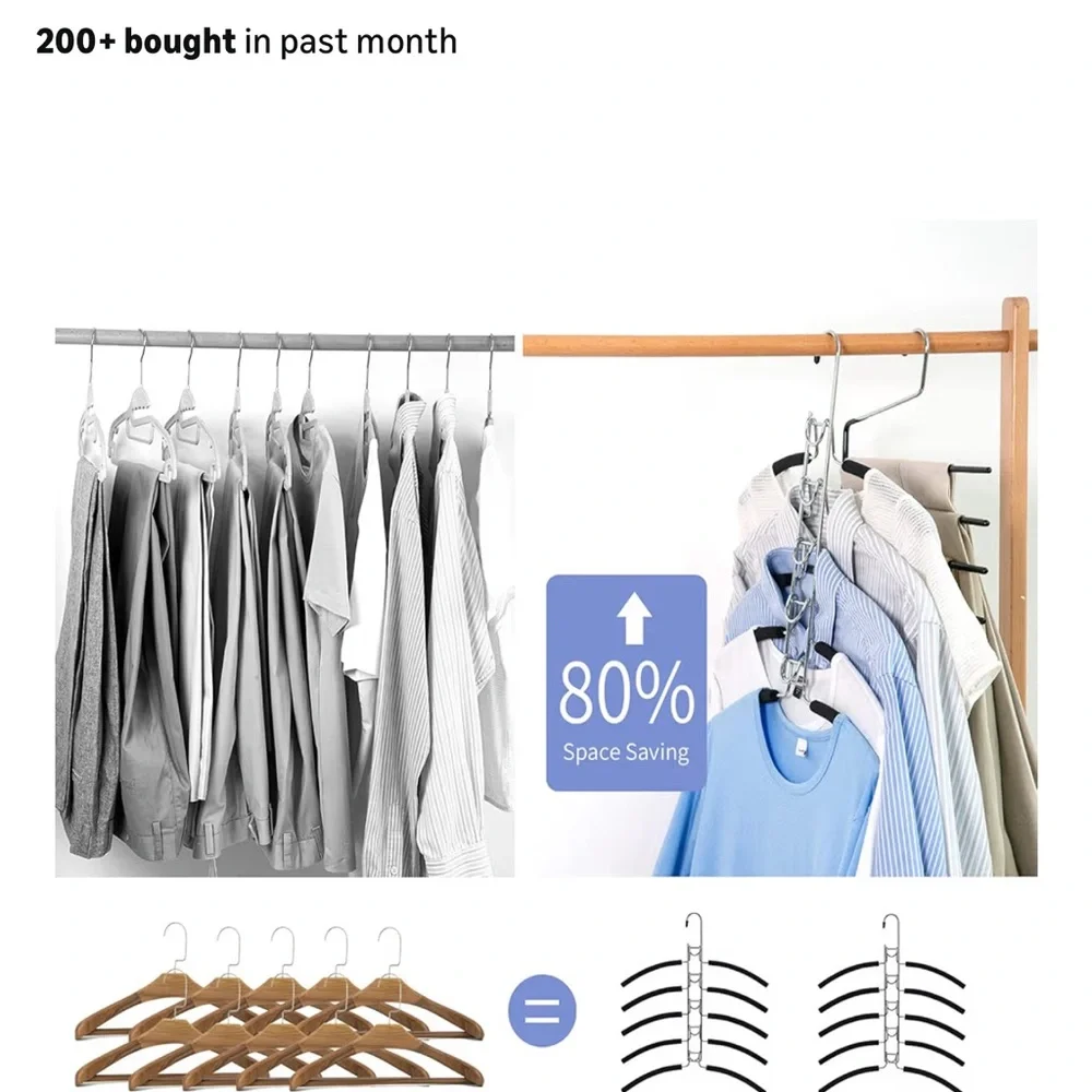 12 Black Non-Slip Hanger Set (Holds 60 pieces)